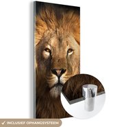 Peinture sur verre - Verre acrylique - Lion - Zwart - Animal - Décoration murale - Peinture sur verre - 40x80 cm - Photo sur verre