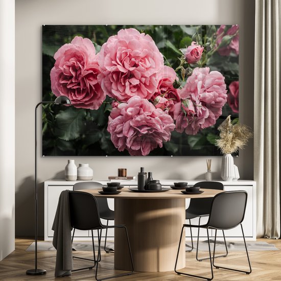 MuchoWow® Peinture sur Verre - Rose - Fleurs - Roses - 180x120 cm - Peintures sur Verre Acrylique - Photo sur Glas