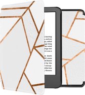 iMoshion Ereader Cover / Hoesje Geschikt voor Amazon Kindle (2022) 11th gen - iMoshion Design Slim Hard Case Bookcase - Wit / White Graphic