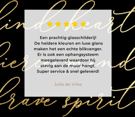 MuchoWow® Peinture sur verre - Citations - Dictons - Or - Zwart - 50x50 cm - Peintures sur verre acrylique - Photo sur Glas