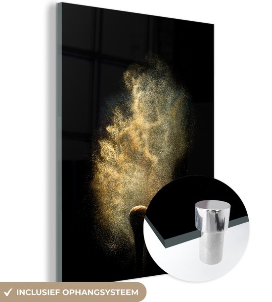 Peinture sur verre - Poudre Goudor sur fond noir - 60x80 cm - Peintures sur Verre Peintures - Photo sur Glas