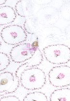 Exclusief Luxueus Hanssop Kinder nachtkleding, Romantisch roze roosjes pyjama van Hanssop met verfijnde rand details en luxe hals verwerking, Meisjes pyjama roze katoenen roosjes print, maat 140