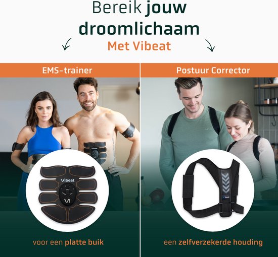 EMS Buikspieren Trainer Elektrisch - AB trainer - Afslankband - Spierstimulator - Sixpack Buiktrainer - Buikspiertrainer - USB Oplaadbaar - incl. 24 Gel Pads - incl. E-book