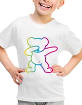 Dab T-Shirt - Kinder T-shirt - Wit - Maat 122 /128 - Tshirt leeftijd 7 tot 8 jaar - Grappige afbeelding - Cadeau - Shirt cadeau - afbeelding - verjaardag -