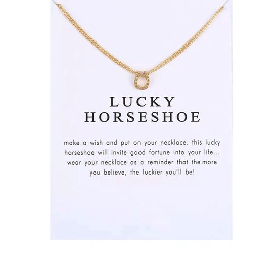 Akyol - ketting met hoefijzer - sieraden paard - goud kleurig - horse - paarden liefhebber - verjaardagscadeau voor je vriendin - ketting- paard ketting - hoefijzer ketting -ketting cadeau -ketting kado
