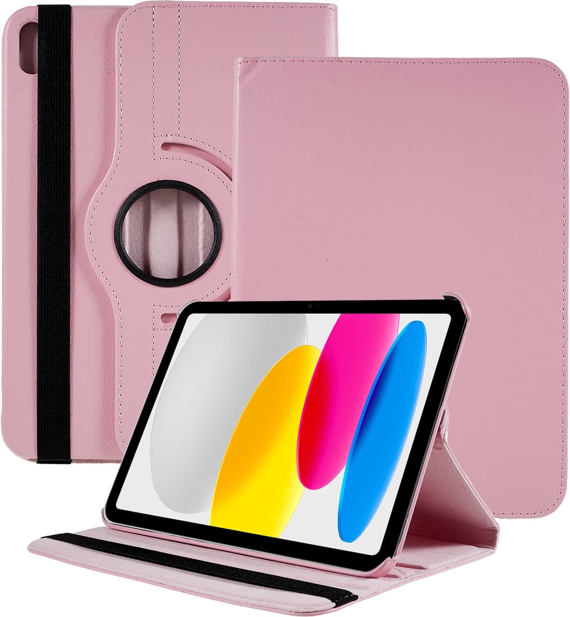 iPad 2022 hoes (10.9 inch) - iPad 10e generatie hoesje - draaibaar bookcase - Lichtroze - BixB