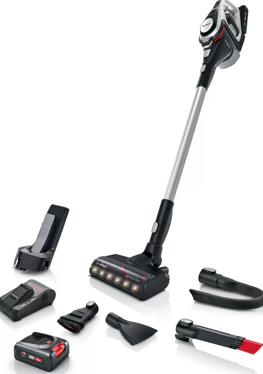 Bosch Serie 8 BCS8224WA handstofzuiger Zwart, Rood, Staal Zakloos