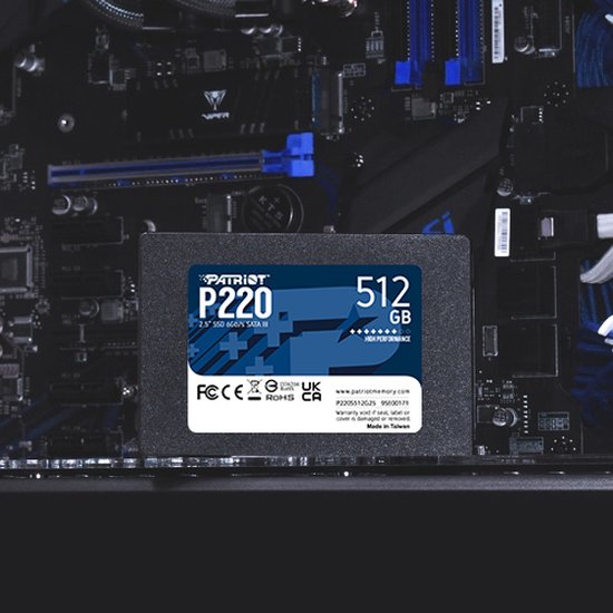 Patriot P220 - Interne SSD - 512GB - 2.5 inch - SATA III - 550MB/s van Merkloos — afbeelding 3