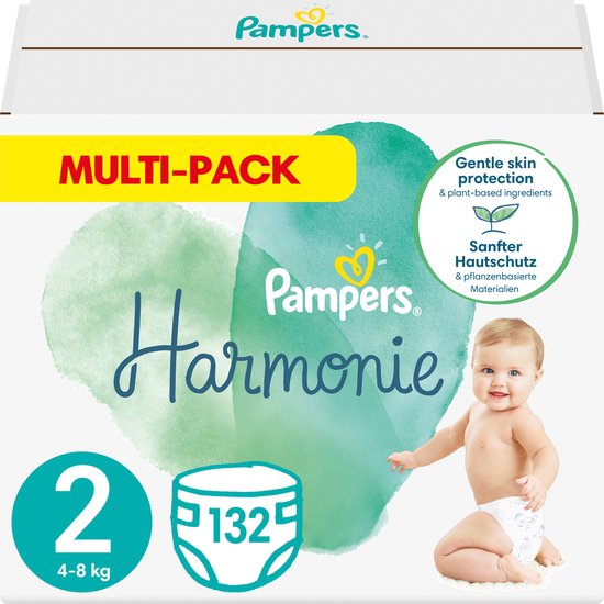 Pampers Harmonie Maat 2 (4kg-8kg) - 132 Luiers - Multi-Pack | bol.com