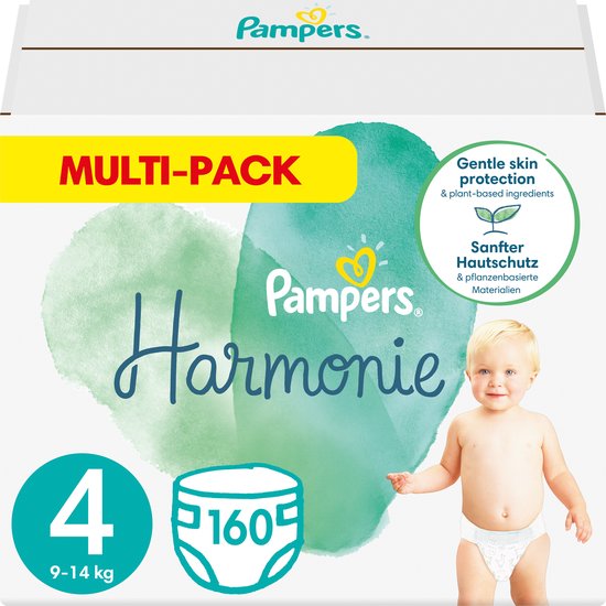 Pampers Harmonie Taille 4 - 160 Couches - 9kg-14kg - Pack 1 Mois | bol.com