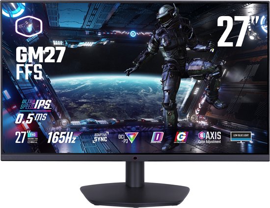 Cooler Master Gaming GM27-FFS, 68,6 cm (27"), 1920 x 1080 Pixels, Full HD, LED, 0,5 ms, Zwart