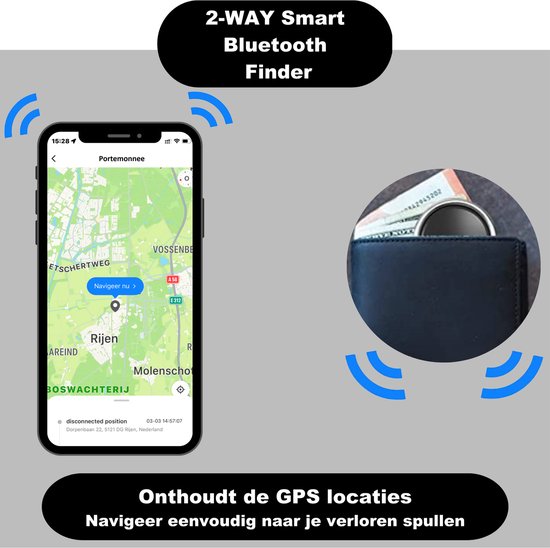 2PACK 2way Smart Bluetooth Finder + Sleutelhanger GPS Tracker