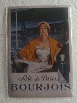 metalen ansichtkaart Soir de Paris Bourjois champagne 15 x 21 cm
