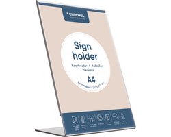 Kaarthouder Europel Staand - L-standaard - A4 - 21 x 29,7 cm - Transparant