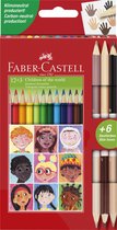Faber-Castell kleurpotloden - Children of the world - driekant - 12+3 stuks - FC-511514