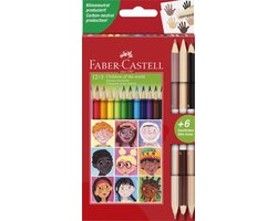 Faber-Castell kleurpotloden - Children of the world - driekantig - 12+3 stuks - FC-511514