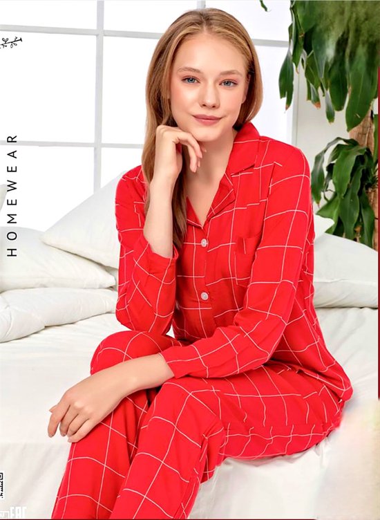 Dames Pyjama Set Alice / Rood / maat XL
