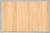 Bamboe Mat Tapijt Naturel| Groen textielrand | Badmatjes - Natuurlijke Bamboe badmat -50 x 75 cm