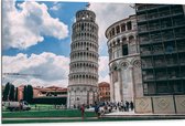 Dibond - Toren van Pisa - Italië - 105x70 cm Foto op Aluminium (Wanddecoratie van metaal)