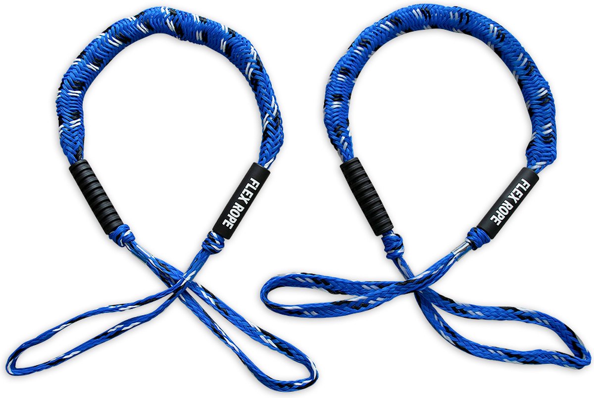 Flex rope landvast Bootuitrusting - Blauw Mix - Boottouw Aanmeerlijn Afmeermateriaal Flexrope Landvast met oog