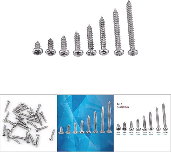 zelftappende schroeven-assortimentset / universal screw assortment box ...