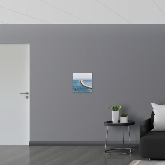 WallClassics - Toile - Chemin de pierre dans la mer - 40x40 cm Tableau sur toile (Décoration murale sur toile)