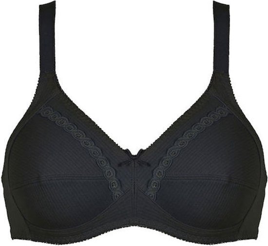 Naturana katoenen soft BH zonder beugels maat 100A zwart