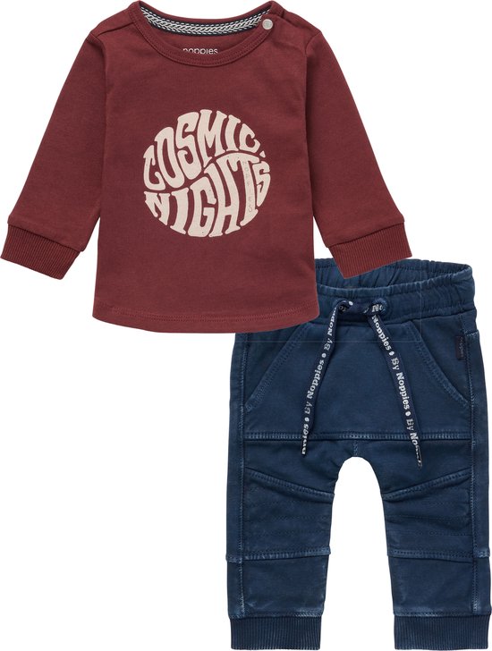 Noppies - Ensemble de vêtements - Garçons - 2 pièces - Pantalon Jeslo Black Iris - Chemise Jaroslavi Andorre - Taille 68