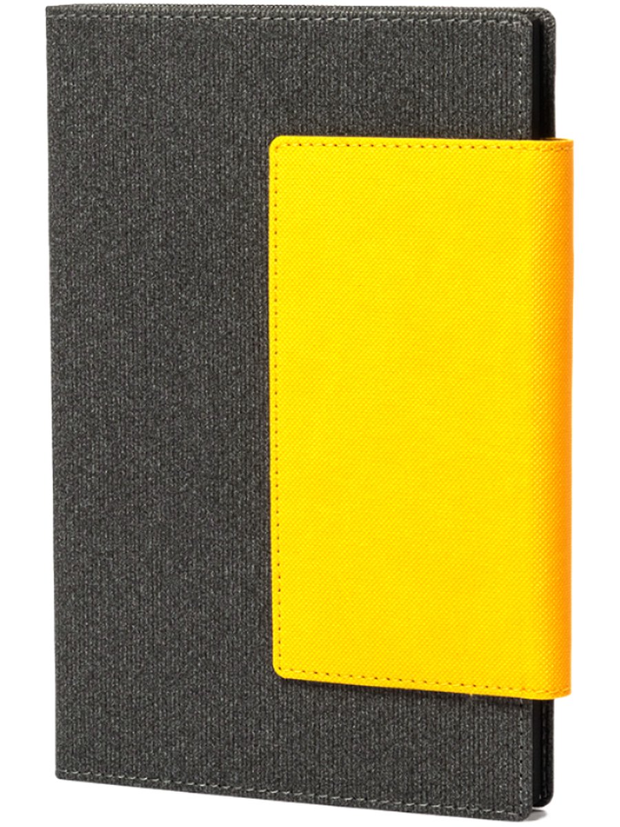 Papacasso Notitieboek A5 Blanco - Luxe Hardcover Schetsboek - 256 Pagina's - Premium Zuurvrij Papier - Handgemaakt - Magnetische - Opbergvak - Kaarthouder - Geel