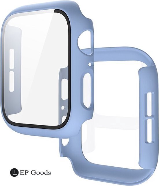 EP Goods - Full Cover/Hoesje - Screen Protector - Geschikt voor Apple Watch Series 1,2 en 3 42mm - Hardcase - Protection - Pastelblauw