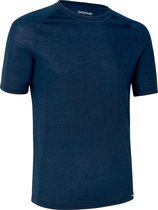 GripGrab - Merino Blend Thermal Korte Mouw Lente Herfst Fiets Ondershirt Thermoshirt met Merinowol - Navy Blauw - Heren - Maat M