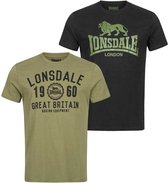 Lonsdale Bangor T-shirt Met Korte Mouwen 2 Eenheden Veelkleurig M Man