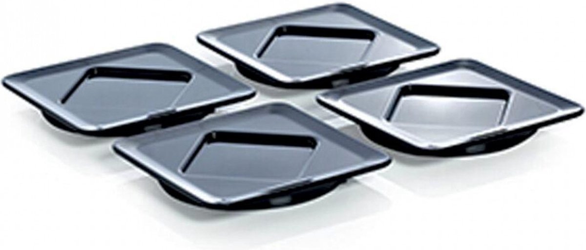 Gimex Quadrato Zwart Onderzetter/Deksel 4-delig 10cm