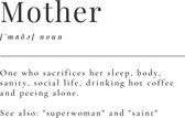 'Mother' | Poster A4 | inclusief lijst | moeder cadeau | moederdag cadeautje | verjaardagscadeau | woordenboek poster | Engels | wandbord | wanddecoratie | muurdecoratie