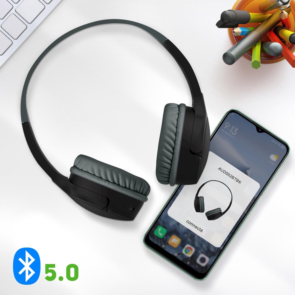 Belkin Soundform Mini-On-Ear Ecouteur enfant,noir AUD002btBK