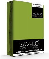Zavelo Dubbel Jersey Hoeslaken Appeltjes Groen - Lits-jumeaux (160x200 cm) - Extra Dik - Hoogwaardige Kwaliteit - Hoge Hoek - Rondom Elastisch - Perfecte Pasvorm