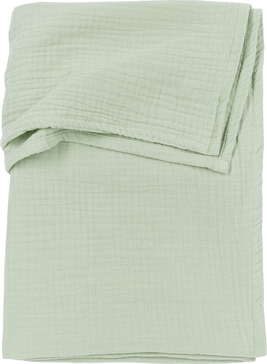 Foto: Meyco baby uni ledikant laken pre washed hydrofiel soft green 100x150cm