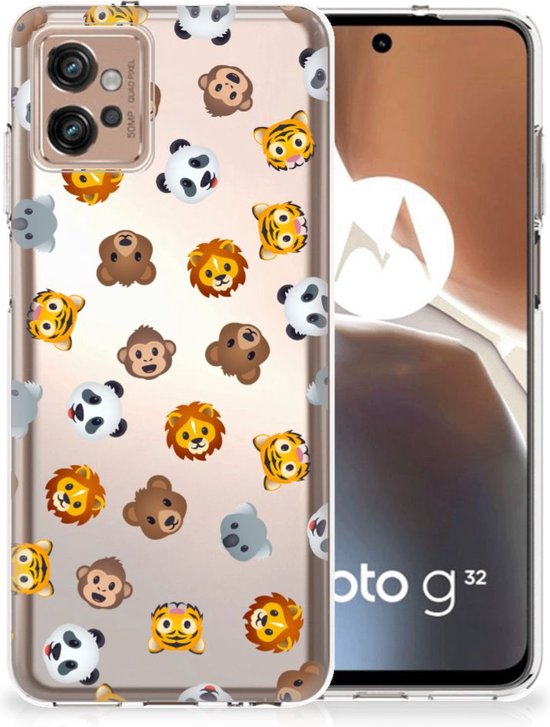 TPU bumper geschikt voor Motorola Moto G32 Dieren Emojis