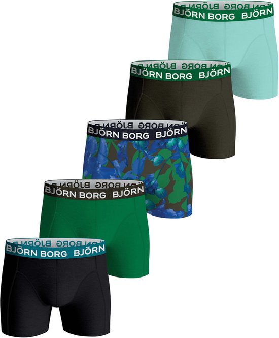 Björn Borg Cotton Stretch boxers - heren boxers normale lengte (5-pack) - multicolor - Maat: S