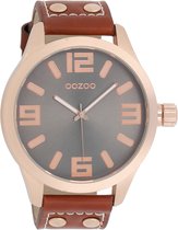 OOZOO Timepieces Polshorloge - C1106 - Cognac/Grijs - 51 mm