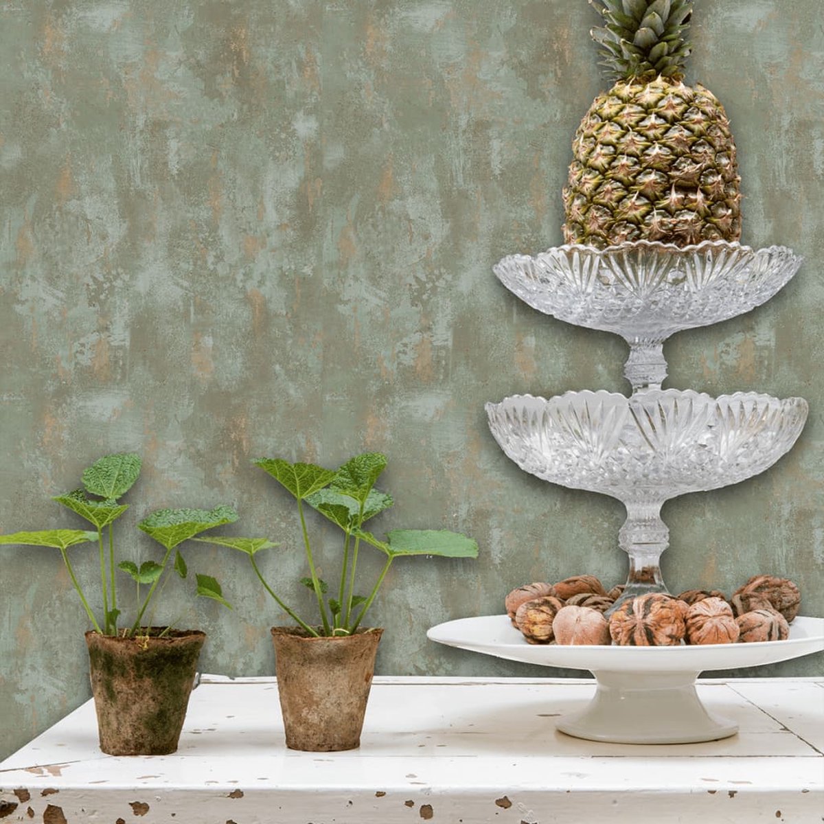 DUTCH WALLCOVERINGS TP1010 Behang beton groen