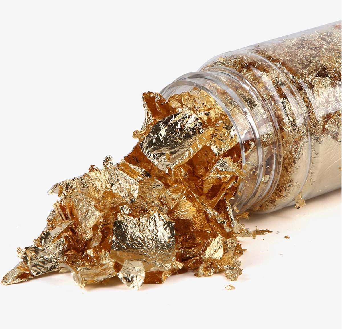 Kit Feuille D’or Imitation - 3 Pots (or, Argent, Rose Doré) + Pince Et Pinceau Pour DIY, Résine, Ongles, Décoration