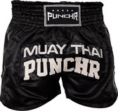 PunchR™ Muay Thai Short Crocodile Zwart Wit maat XXXL