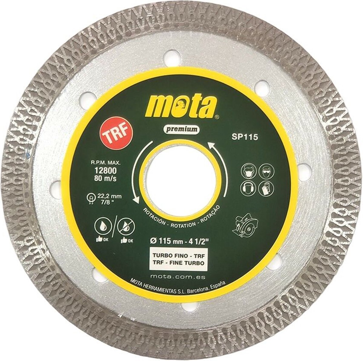 Mota Sp115 Diamantdoorslijpschijf 115 Mm Goud