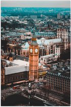 Poster (Mat) - Big Ben met Andere Gebouwen in Londen, Engeland - 70x105 cm Foto op Posterpapier met een Matte look