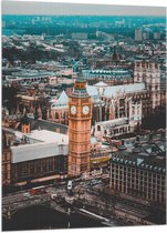 Vlag - Big Ben met Andere Gebouwen in Londen, Engeland - 70x105 cm Foto op Polyester Vlag