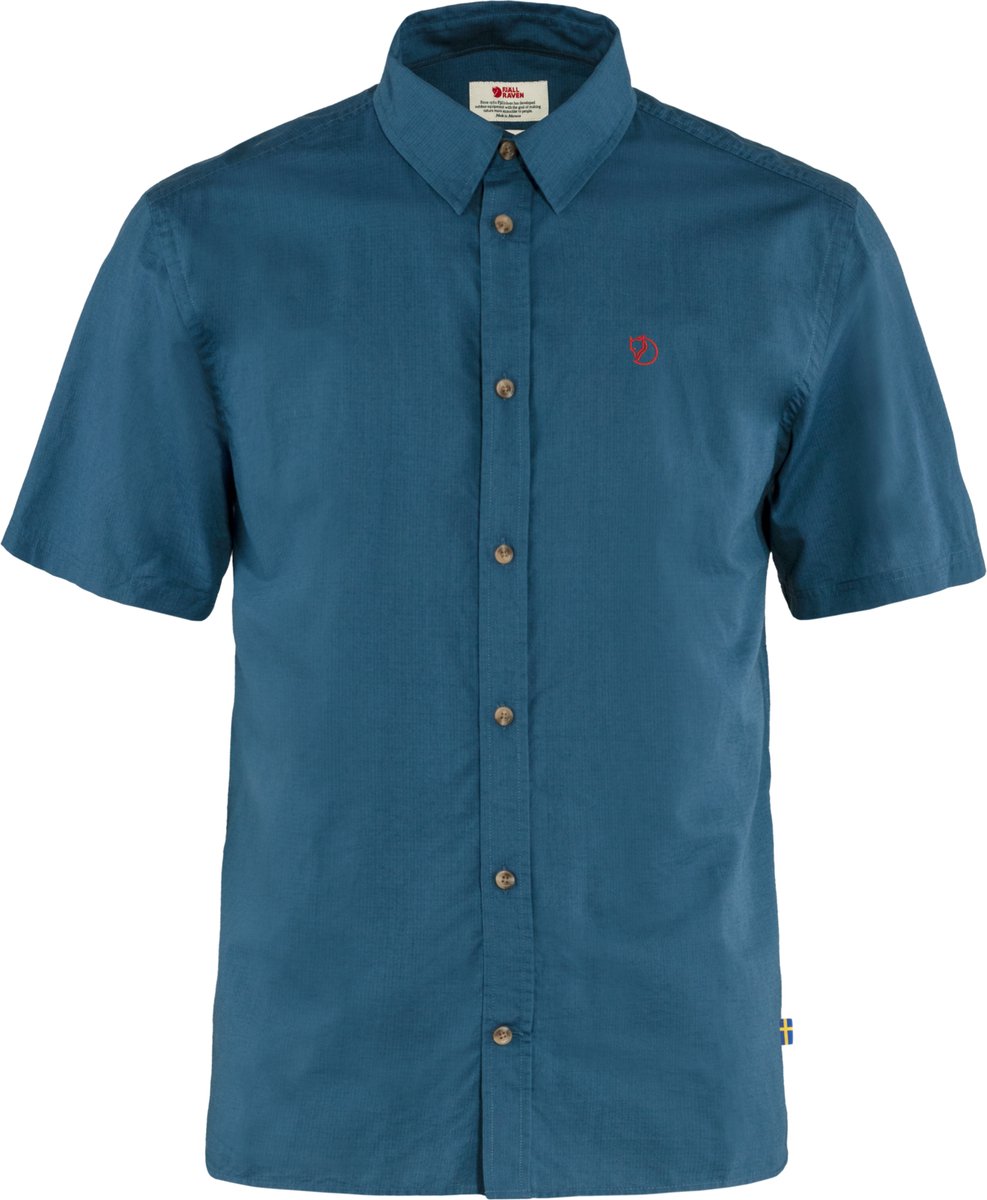 Fjallraven Övik Lite Shirt SS Men Outdoorblouse Heren – XX Blauw