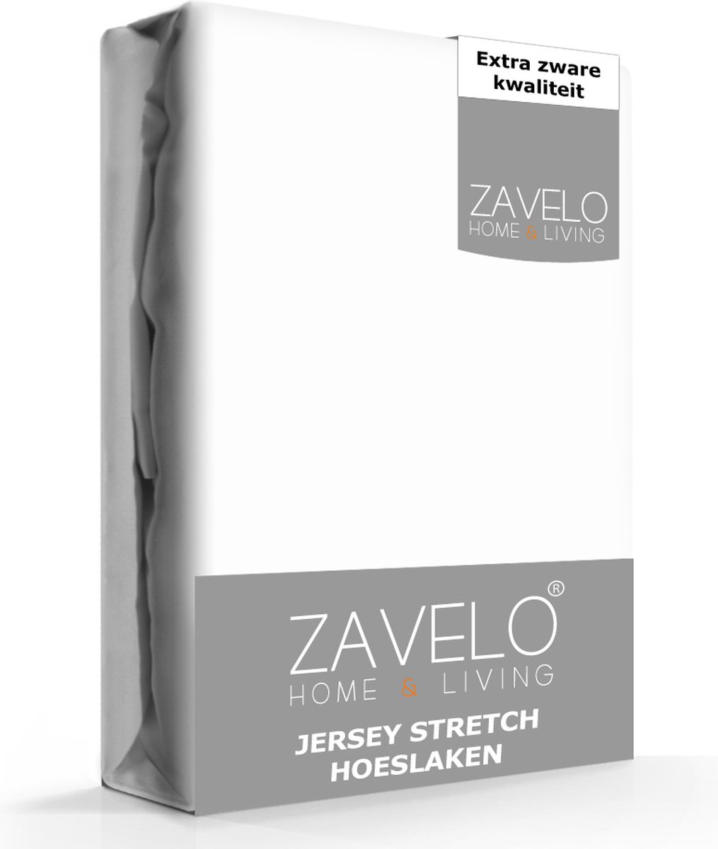 Zavelo® Jersey Hoeslaken Wit - Lits-jumeaux (180x200 cm) - Hoogwaardige Kwaliteit - Rondom Elastisch - Perfecte Pasvorm