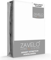 Zavelo® Jersey Hoeslaken Wit - Lits-jumeaux (180x200 cm) - Hoogwaardige Kwaliteit - Rondom Elastisch - Perfecte Pasvorm
