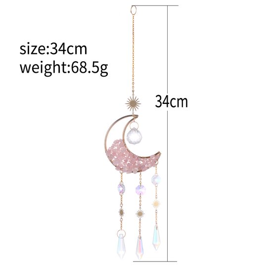 Magnifique Crystal Moon Star Suncatcher - Ajoutez un arc-en-ciel de fenêtre  magique à votre chambre de jardin et plus encore!